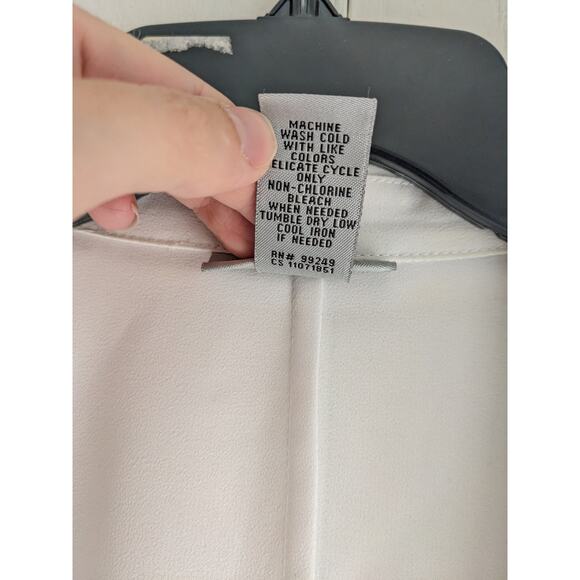 Catherines Women's Symmetric V-neck Long Sleeve Pockets White Jacket Size 14/16W - Picture 4 of 5